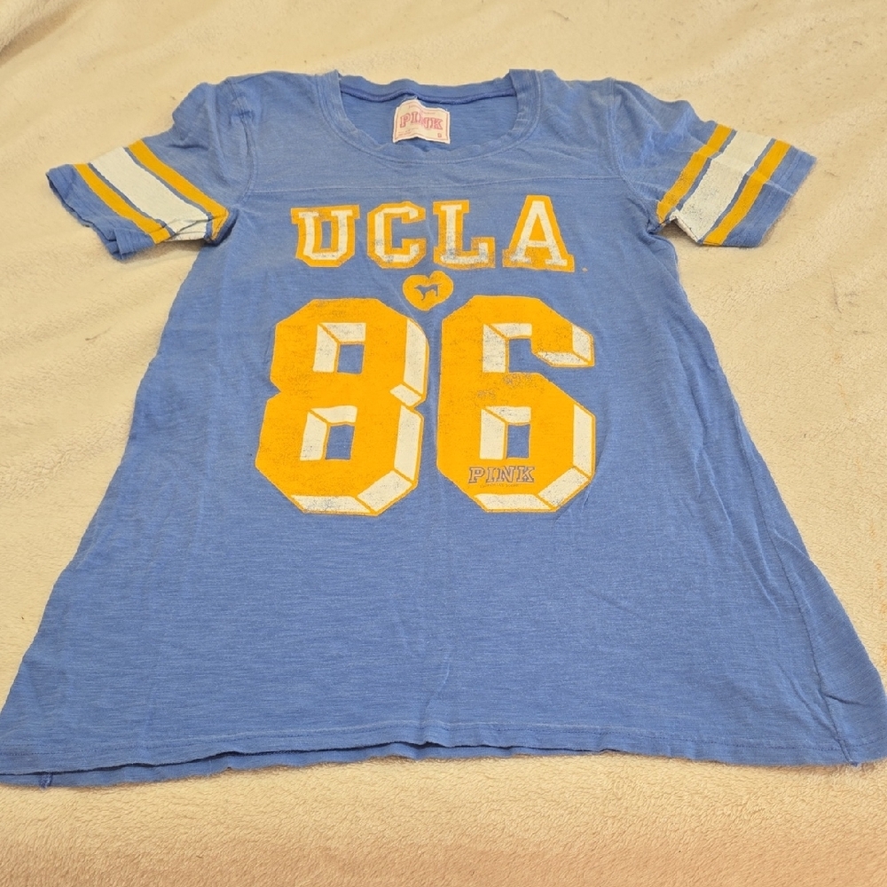 Victoria's Secret Blue and Yellow Athletic Tee